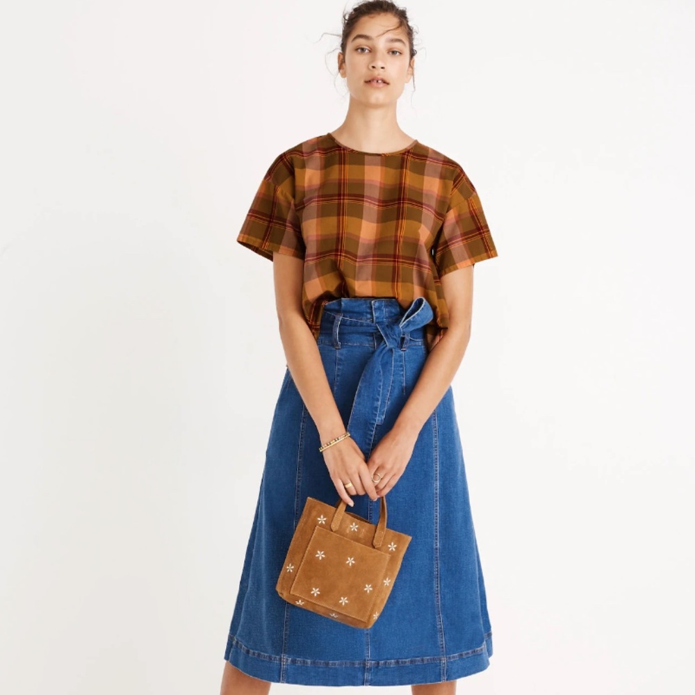Madewell Boxy Button-Back Top In Plaid, Madras Sp… - image 5